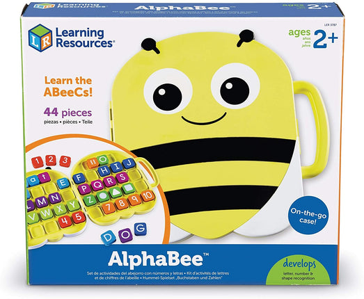 ALPHABEE SHAPED CASE W/40 ALPHABET TILES.