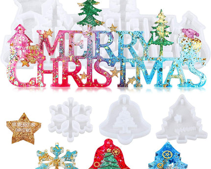 MOLDE SILICON P/ NAVIDAD LETRA, ARBOL. ESTRELLA