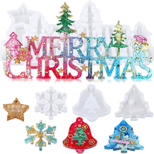 MOLDE SILICON P/ NAVIDAD LETRA, ARBOL. ESTRELLA