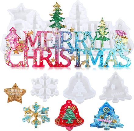MOLDE SILICON P/ NAVIDAD LETRA, ARBOL. ESTRELLA