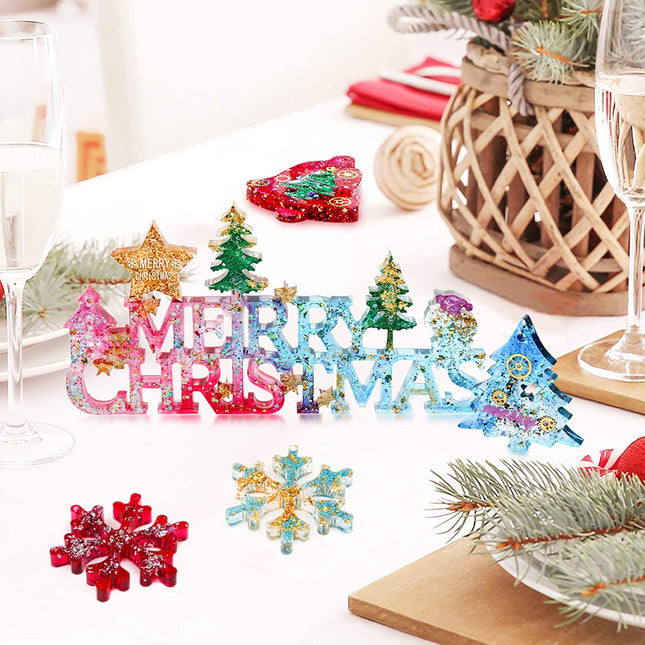 MOLDE SILICON P/ NAVIDAD LETRA, ARBOL. ESTRELLA