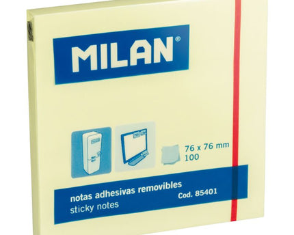 NOTAS ADHESIVAS 3X3 AMARILLA 100HJS MILAN