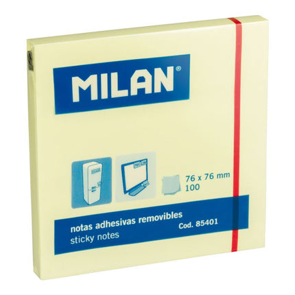 NOTAS ADHESOVAS 3X3 AMARILLA 100HJS MILAN