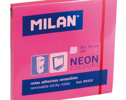 NOTAS ADHESOVAS 3X3 ROSADA 100HJS MILAN