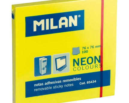 NOTAS ADHESIVAS 3X3 AMARILLA 100HJS MILAN