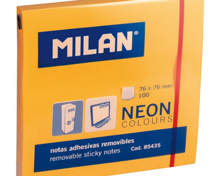 NOTAS ADHESOVAS 3X3 NARANJA 100HJS MILAN