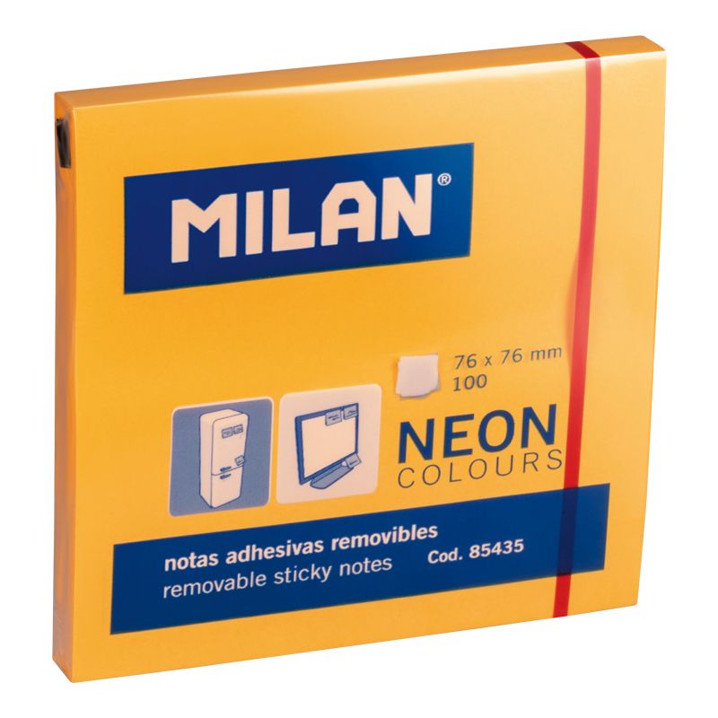 NOTAS ADHESOVAS 3X3 NARANJA 100HJS MILAN