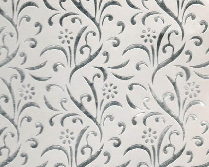 PAPEL DECORADO BLANCO C/HOJAS PLATEADA 22 X 29 PULG