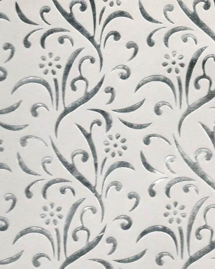 PAPEL DECORADO BLANCO C/HOJAS PLATEADA 22 X 29 PULG