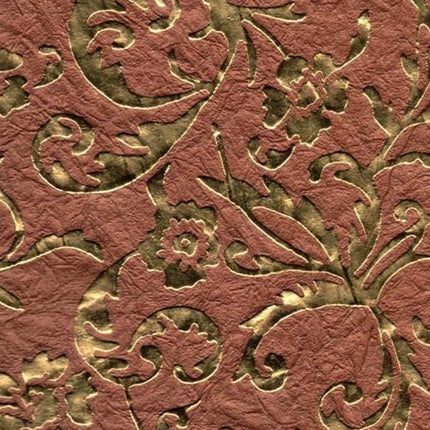 PAPEL DECORADO CAFE C/FLORES DORADO 22 X 29 PULG