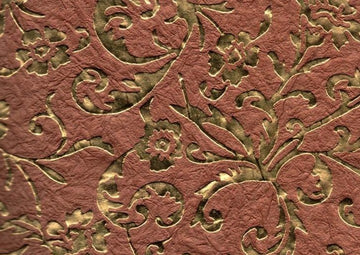 PAPEL ARTESANAL CAFE DISEÑO DORADO 22X29PULG