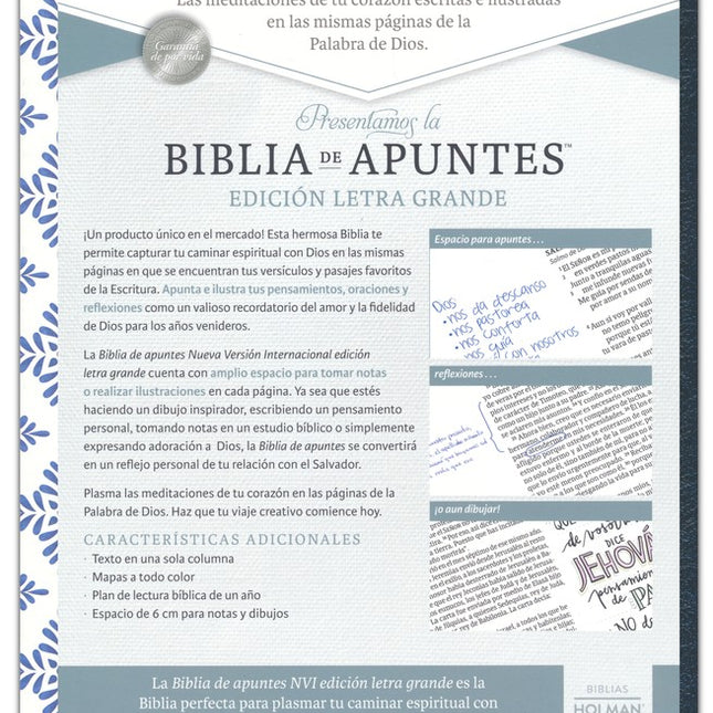 BIBLIA DE APUNTES BLANCO Y AZUL
