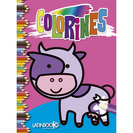 LIBRO COLORINES - TAPA ROSADA