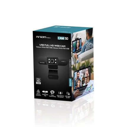 CAMARA WEB ARGOM CAM50 FULL HD 1080P CON MICROFONO Y LED
