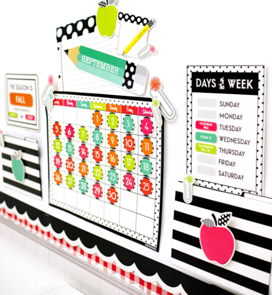 BULLETIN BLACK, WHITE & STYLISH BRIGHTS CALENDAR