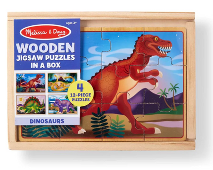 ROMPECABEZA DE MADERA DE DINOSAUROS 12 PZA