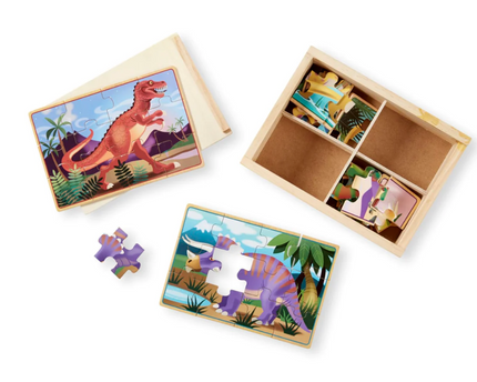 ROMPECABEZA DE MADERA DE DINOSAUROS 12 PZA