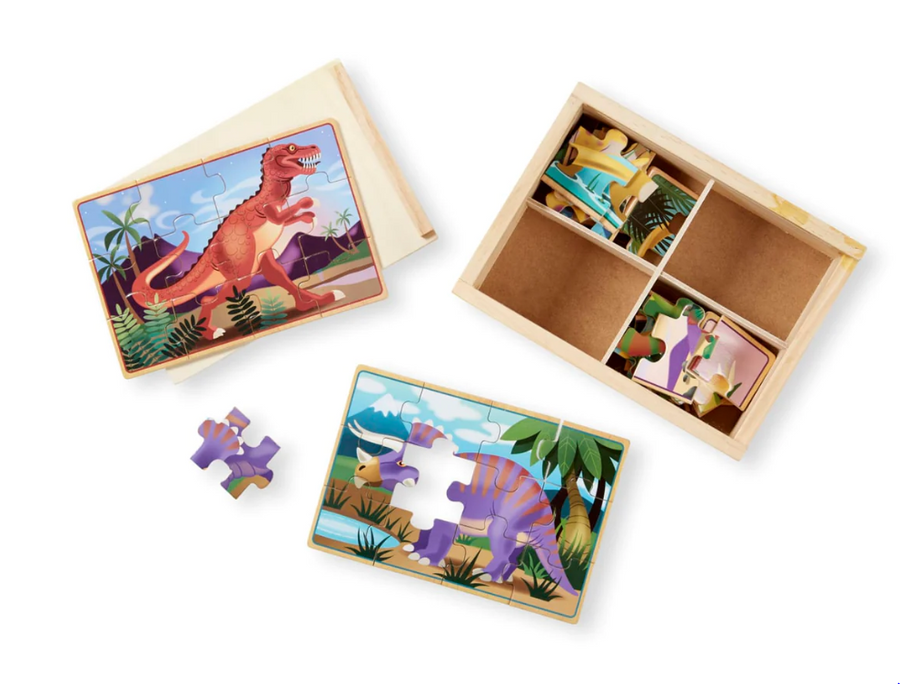 ROMPECABEZA DE MADERA DE DINOSAUROS 12 PZA