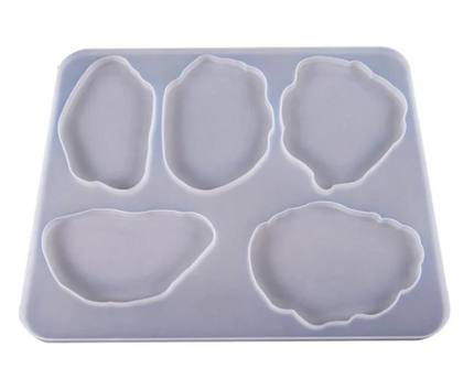 MOLDE DE SILICONA P/ POSAVASOS FORMA IRREGULAR 5 MOLDES