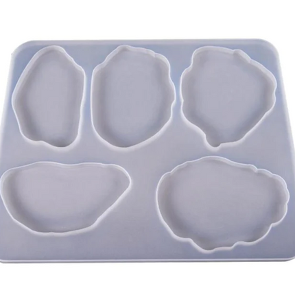 MOLDE DE SILICONA P/ POSAVASOS FORMA IRREGULAR 5 MOLDES
