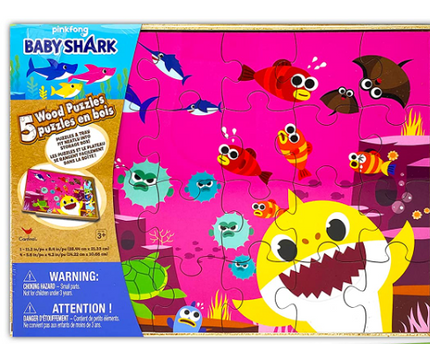 ROMPECABEZA BABY SHARK 5PACK