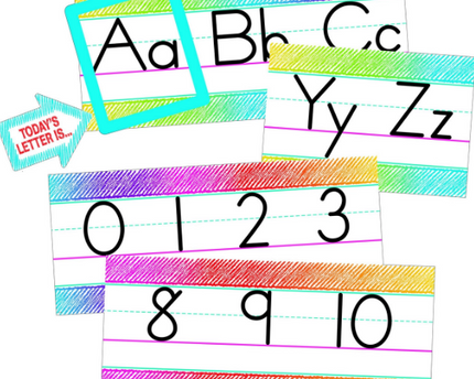 BULLETIN COLORFUL SCRIBBLE ALPHABET LINE