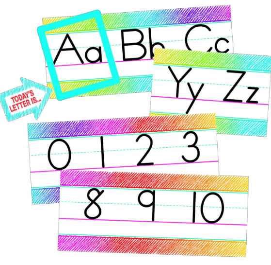 BULLETIN COLORFUL SCRIBBLE ALPHABET LINE