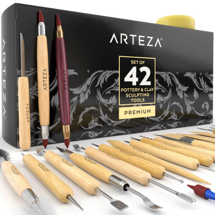 SET DE 42 HERRAMIENTAS PARA ESCULPIR CERAMICA Y ARCILLA