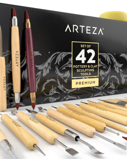 SET DE 42 HERRAMIENTAS PARA ESCULPIR CERAMICA Y ARCILLA
