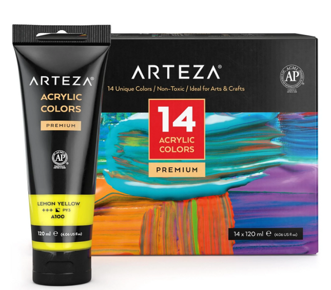 PINTURA ACRILICA EN TUBO COLORES VARIOS 4OZ. 14 UND