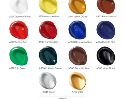 PINTURA ACRILICA EN TUBO COLORES VARIOS 4OZ. 14 UND