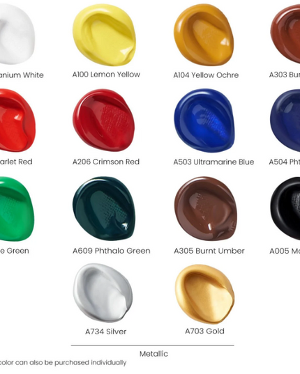 PINTURA ACRILICA EN TUBO COLORES VARIOS 4OZ. 14 UND