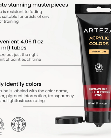 PINTURA ACRILICA EN TUBO COLORES VARIOS 4OZ. 14 UND
