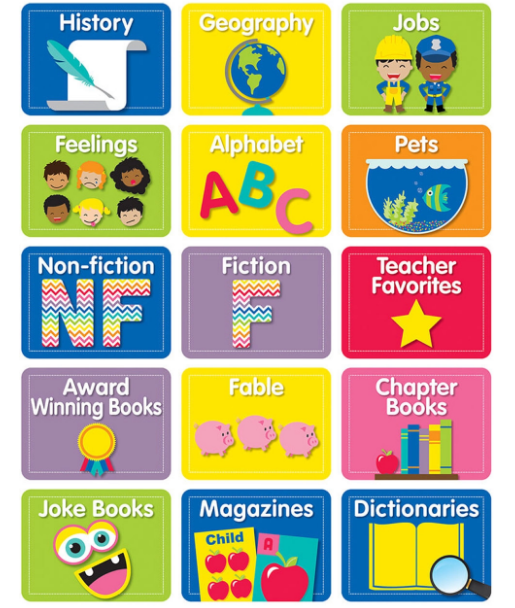 MINI CUT LIBRARY LABELS – ABC School Supply