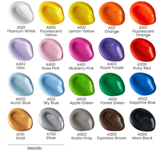 PINTURA ACRYLICA 20 UND 60 ML