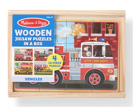 ROMPECABEZA DE MADERA VEHICULOS 12 PZA