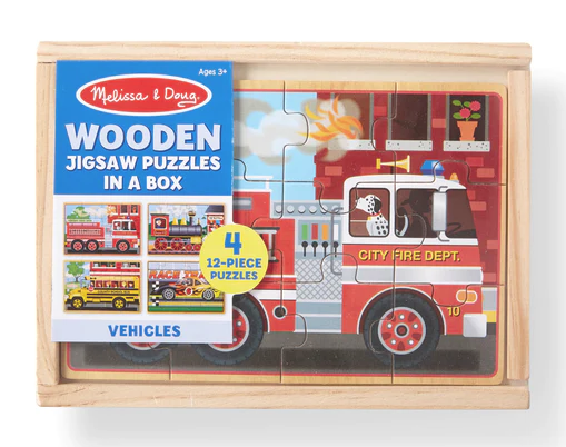ROMPECABEZA DE MADERA VEHICULOS 12 PZA