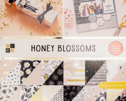 SET DE  PAPEL PARA SCRAPBOOK HONEY BLOSSOMS