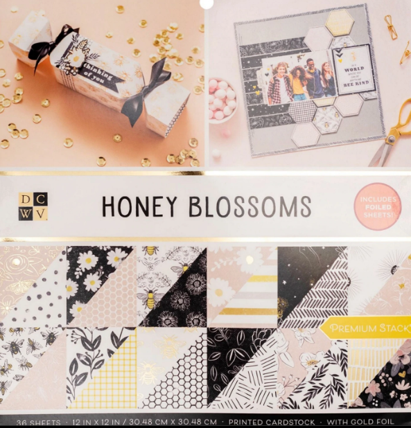 SET DE  PAPEL PARA SCRAPBOOK HONEY BLOSSOMS