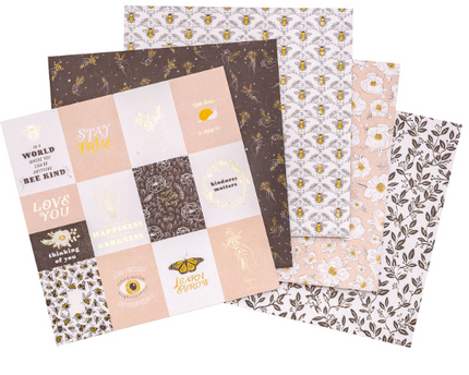 SET DE  PAPEL PARA SCRAPBOOK HONEY BLOSSOMS