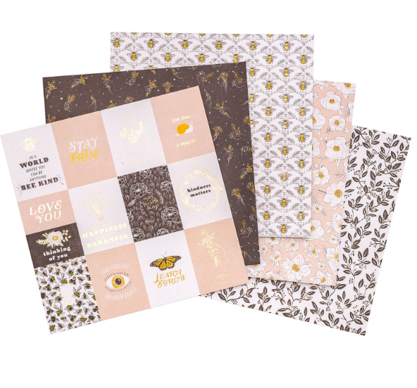 SET DE  PAPEL PARA SCRAPBOOK HONEY BLOSSOMS