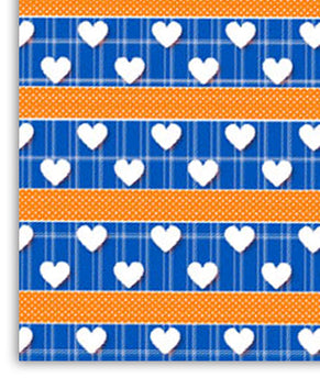 PAPEL DE REGALO LISTONES MORADO-NARANJA 19"X25"