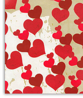 PAPEL DE REGALO BEIGE CORAZONES 19"X25"