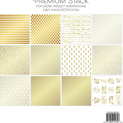 SET DE  PAPEL PARA SCRAPBOOK GOLD WHITE FOIL