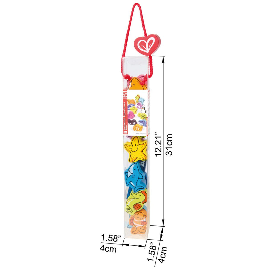 JUGUETE ANIMALES DEL MAR 12PC HAPE/ NON LACING SEA SENSATION