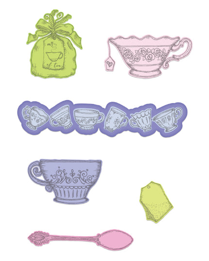HEARTFELT - CONJUNTOS DE SELLOS MI TAZA DE TÉ 7 PCS