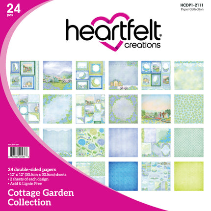 HEARTFELT - COLECCIÓN DE PAPEL 12X 12 COTTAGE GARDEN 24 HOJAS