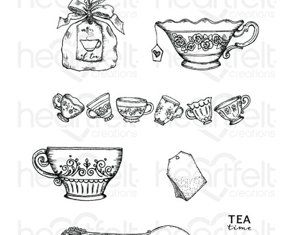 HEARTFELT - SET DE SELLOS MI TAZA DE TÉ 6 PCS