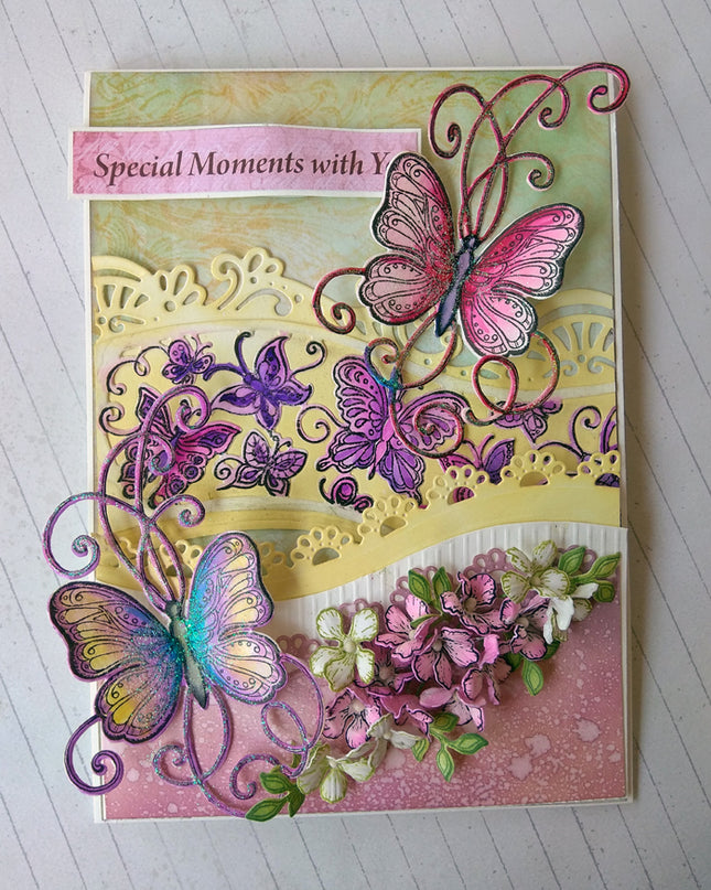 CONJUNTO DE SELLOS DE BORDE DE SUEÑOS DE MARIPOSA 2 PCS