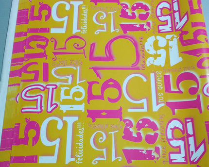 PAPEL DE REGALO 15 AÑOS 19"X25"